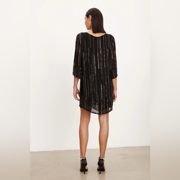 Velvet by Graham & Spencer Sydney Sunburst Sequin Dress in Black - Picture 2 of 8